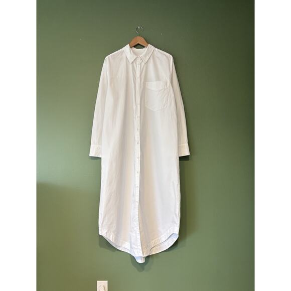 Anthropologie Maeve The Soren Poplin Cotton Midi Shirt Dress White Size XL - Picture 3 of 10
